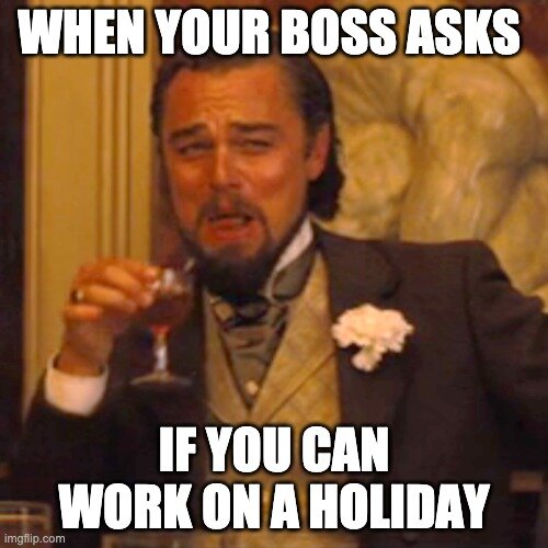 working on a holiday meme