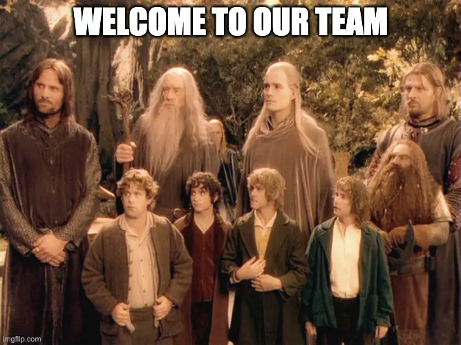 welcome to the team meme