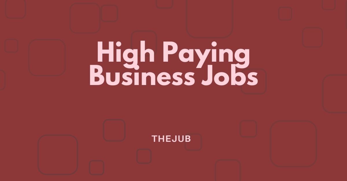high paying business jobs
